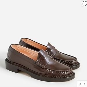 J. Crew Brown Patent Leather Rowan Penny Loafer Size 8.5